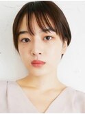 三軒茶屋_レディース_ナチュラル_丸みショート_ブラウン_カット