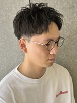 ニアウ 太田店(Niau) メンズショートレイヤーショートハーフアップバング群馬太田眉毛