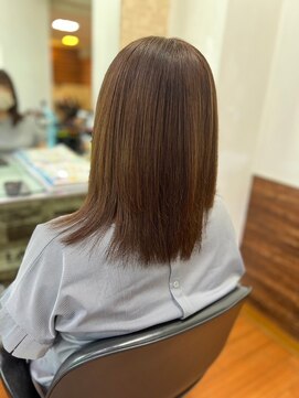 アークスヘアー 20代30代40代艶感ストレート♪髪質改善カラーモカブラウン