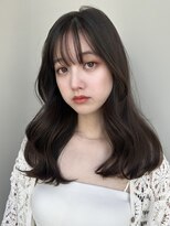 トリッカ シブヤ(TRICCA SHIBUYA)&nbsp;オリーブベージュ/ロングヘア/透明感カラー/暗髪/前髪カット/