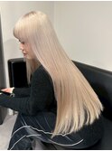 13364ブリーチ＆ダブルカラー韓国レイヤーホワイトブロンド