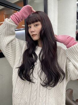 ニコ トウキョウ 渋谷(nico TOKYO) ダブルカラーチェリーレッドピンクブラウン韓国レイヤーロング