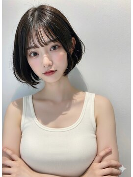 アース 栄店(HAIR&MAKE EARTH) earthショートレイヤーボブミルクティー丸みショートボブ