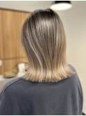 20代30代40代韓国ヘアハイライト透け感カラーくびれミディ