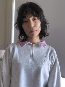 スイ チトセ(suiii chitose) ニュアンスウェーブ×ミディボブ【千歳美容室】