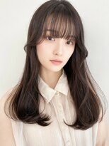 アース 東戸塚店(HAIR & MAKE EARTH) ワイドバング韓国ミディアムストレートスタイル前髪大人美人