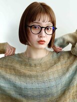 スクエアウーノ 博多(SQUARE＊UNO HAKATA)&nbsp;ショートボブ　顔周りレイヤー　ワイドバング　ベージュカラー