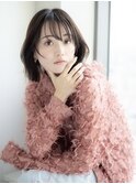 #65/イメチェン/ホワイトブロンド/外ハネボブ/ワイドバング/仙台