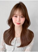 大人可愛いイメチェンモテ髪アプリコットオレンジ艶感美髪