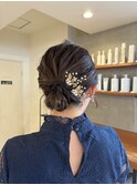結婚式お呼ばれヘアセット/ボブアップスタイル