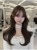 韓国ヘア 2wayバング レイヤーカット くびれヘア 顔周り
