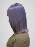 透明感ラベンダーグレージュ切りっぱなしボブ
