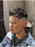 ホワイトメッシュ×フェードショート