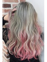 ジウ 上通り(JIU)&nbsp;セピアグレージュ×大胆インナーピンク　大人可愛い透明感立体感