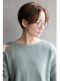 大人可愛い20代30代40代黒髪前下がりショートボブ丸みショート◎