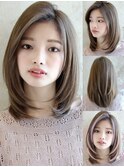 人気【さらっとひし形大人レイヤーカット×ヌーディーベージュ】