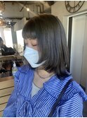 【ANGELICA 久毛】暗髪　グレージュ　マッシュウルフ