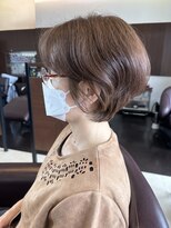 ムース 福島市店(Mousse-88-)&nbsp;小顔 ひし形ショートボブ グレージュ