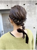 リボンを使った崩れないお呼ばれヘア