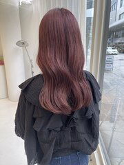 10代20代ピンクブラウンサラ艶ロング美肌カラー韓国ツヤカラー