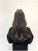 グレーベージュ/レイヤーロング/アッシュカラー