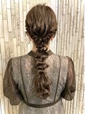 ヘアセット　ヘアアレンジ　編み下ろし