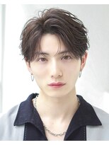 オーシャントーキョー 渋谷神南(OCEAN TOKYO)&nbsp;韓国ヘアカルマパーマカルマバングセンターパート黒髪ウルフ