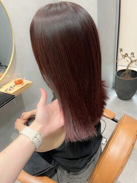 リーシュ(Re:sh) 髪質再整カラー/ピンクブラウン/艶感