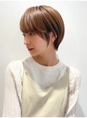 203040代小顔大人可愛いマッシュショートボブ美髪マロンベージュ