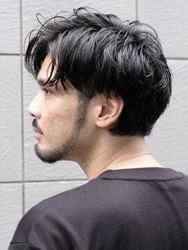 インセプション 銀座(INCEPTION) センターパート/スペインカールニュアンスパーマ/ダークアッシュ