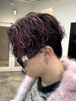 フィフスパーク(fifth PARK) 渋谷メンズハイライトカラー緩めスパイラルパーマピンクカラー