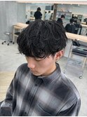 無造作パーマツイストスパイラルパーマツーブロック栄