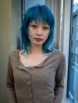 ギークス(GEEKS) 【GEEKS渋谷】ターコイズブルー/ウルフ/ハッシュカット/前髪あり