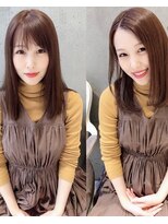 アフィーロ(ACHFILO) 前髪エクステ20代30代大人女子　ココアブラウンひし形ミディアム