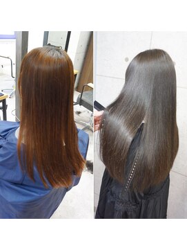 ヘアテリア リュウ 大塚(hair teria ryu) 表面髪質改善ストレート&艶カラー