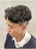 ニュアンスパーマセンターパートコンマヘアツーブロック