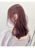 黒髪/グレーベージュ/レイヤーロング/前髪パーマ/髪質改善