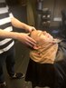 カット＋高濃度炭酸泡パックエステ（シェービングなし）/眉カット