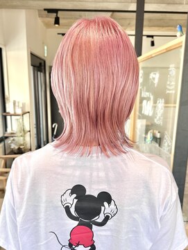 リグリー(regree) レイヤーボブ/ケアブリーチ/ハイトーンピンク/髪質改善