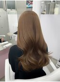 ブリーチなしベージュ/韓国レイヤーカット/ダブルカラー上野
