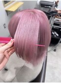 モーヴピンクヘアーピンクカラーブリーチダブルカラー横浜横浜駅