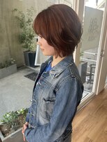 バイユアオウンフラワーズコロンカバ(buy your own flowers : kava)&nbsp;20代30代大人可愛い小顔ショートボブ前下がりショートオレンジ