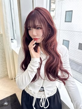 ユーフォリア 渋谷グランデ(Euphoria SHIBUYA GRANDE) ブリーチなしダブルカラー/ボルドーブラウン/韓国ヘア