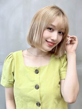 ソース 塚口(SOURCE) ケアブリーチ♪内巻きブロンドボブ