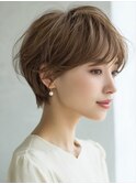 ☆ダークパープルナチュラルショートミルクブラウン髪質改善ボブ