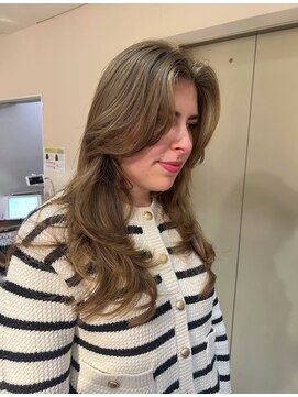 ノラキチジョウジ(NORA KICHIJOJI) くびれロングデジパカーテンバング鎖骨ミディアムレイヤーウルフ