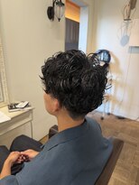 エクファ ヘア シェリル 草津 南草津店(ex-fa hair cherir)&nbsp;ミルクティーブロンド/ダークブルー/デジタルパーマ/南草津