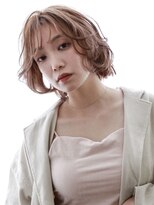 メノン 茨木店(Menon)&nbsp;ショートボブ　レイヤーカット　ミルクブラウン　ハイトーン