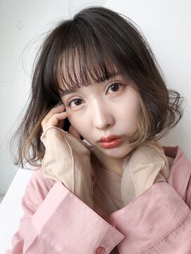 アイティー バイ アルバム 浦和店(IT by ALBUM) ラフボブ_ココアブラウンフリンジウェーブセシルカット_37481