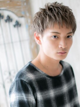 モッズヘアメン 名護大東店(mod's hair men) 外国人風プラチナベージュの束感フェザーマッシュヘアh名護大東